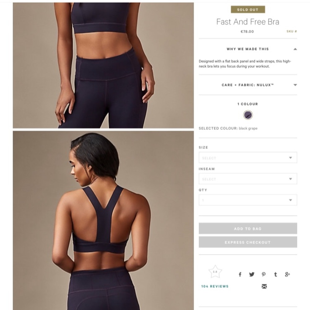 Fast and free bra - size 6